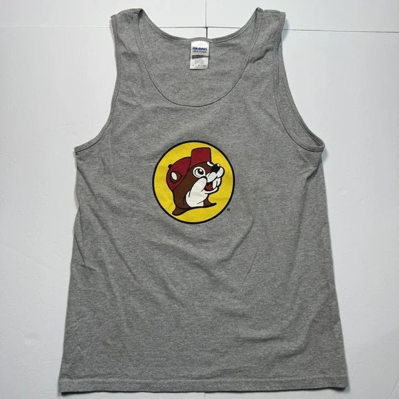Buc-ee's Tube Texas Shirt Mens Small Gray Gildan Tank Top New Braunfels - Picture 1 of 7